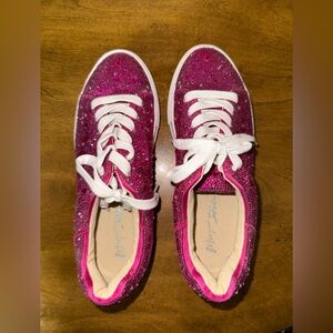 Betsey Johnson Pink Glitter Sneakers